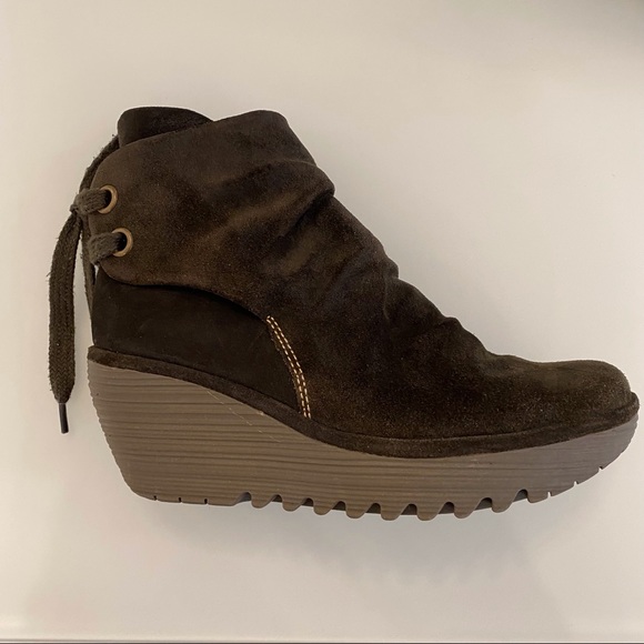 Fly London | Yama Sludge Suede Wedge Booties | Size 39 - Picture 5 of 16
